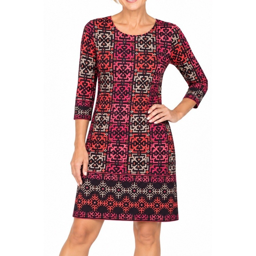 Jean-Pierre DAPHNE Dress Knee Length Size X-Small Multi Color